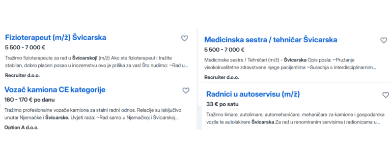 Poslovi u Švicarskoj: Velika potražnja, visoke plate i konkretne prilike